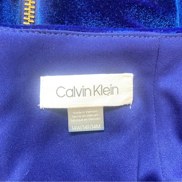 Calvin Klein Velvet Bell Sleeve Sheath Dress - Picture 11 of 13